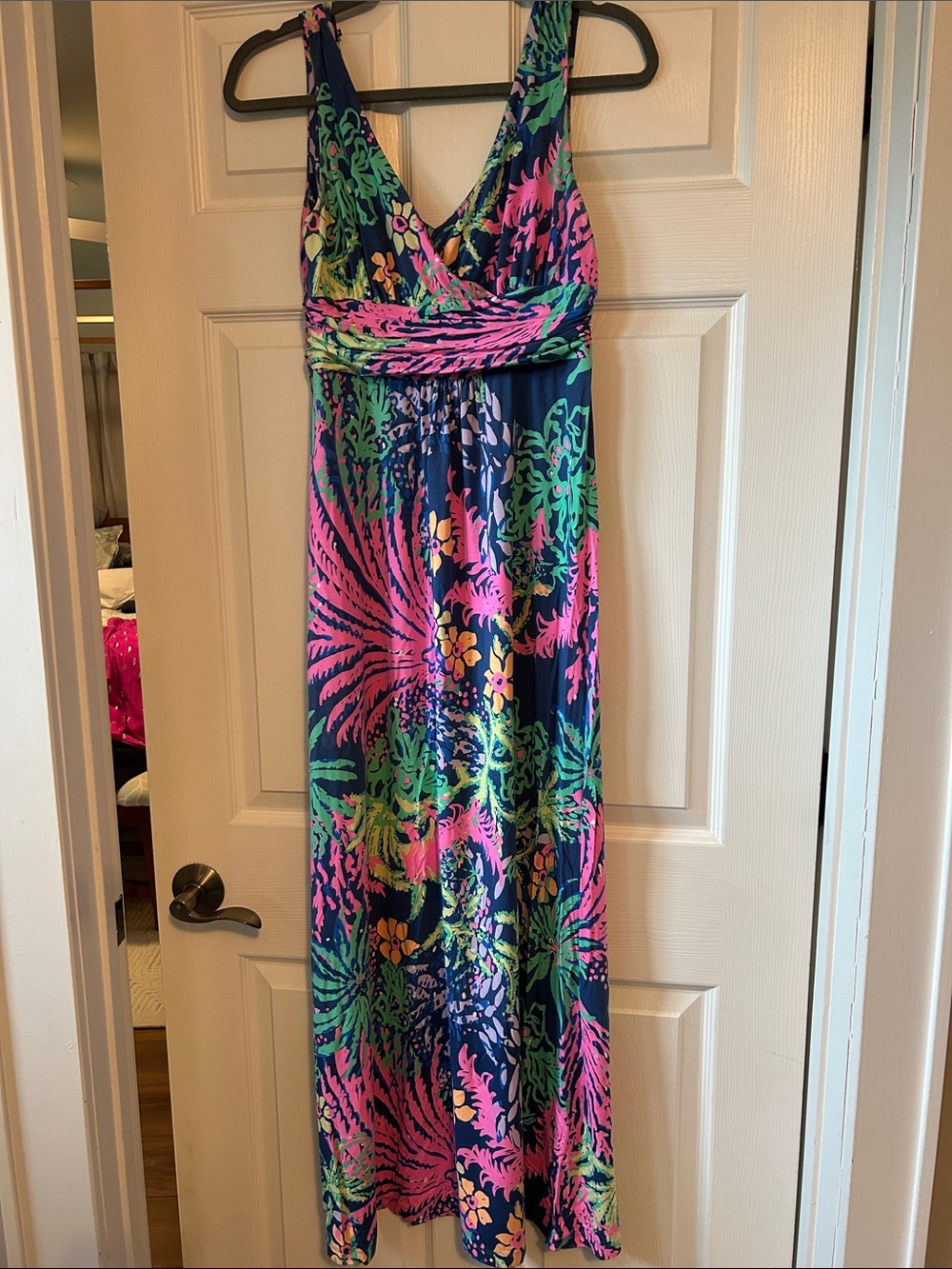 Lilly Pulitzer Sloane Maxi Dress -Indigo All A Glow Tropical Resort Vacation - Picture 2 of 3